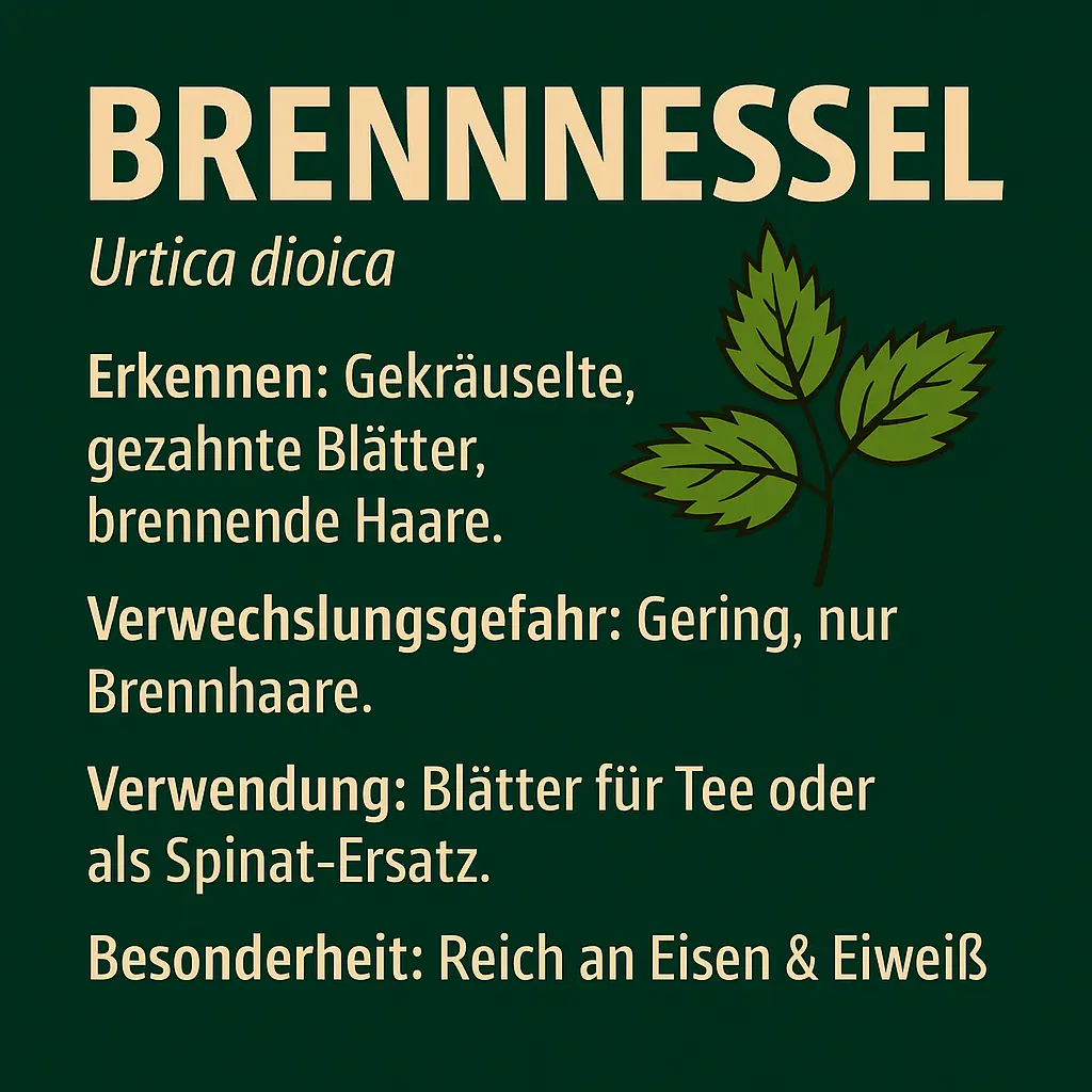 Brennnesselblätter mit gezacktem Rand – nährstoffreiche Pflanze für Tee oder Küche.