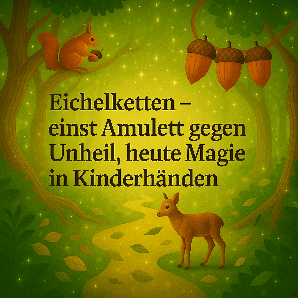 Eichelketten basteln – einst Amulett gegen Unheil, heute Naturbastelei für Kinder