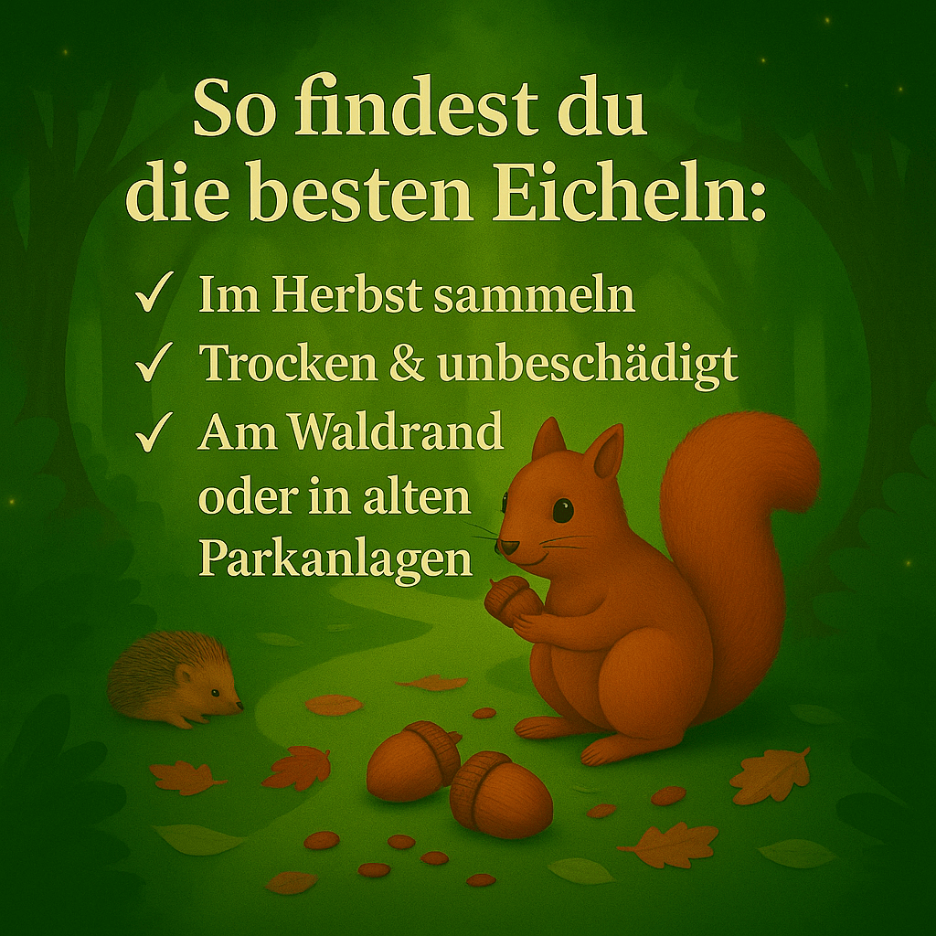 Eichhörnchen mit Eicheln – Tipps zum Sammeln im Herbst