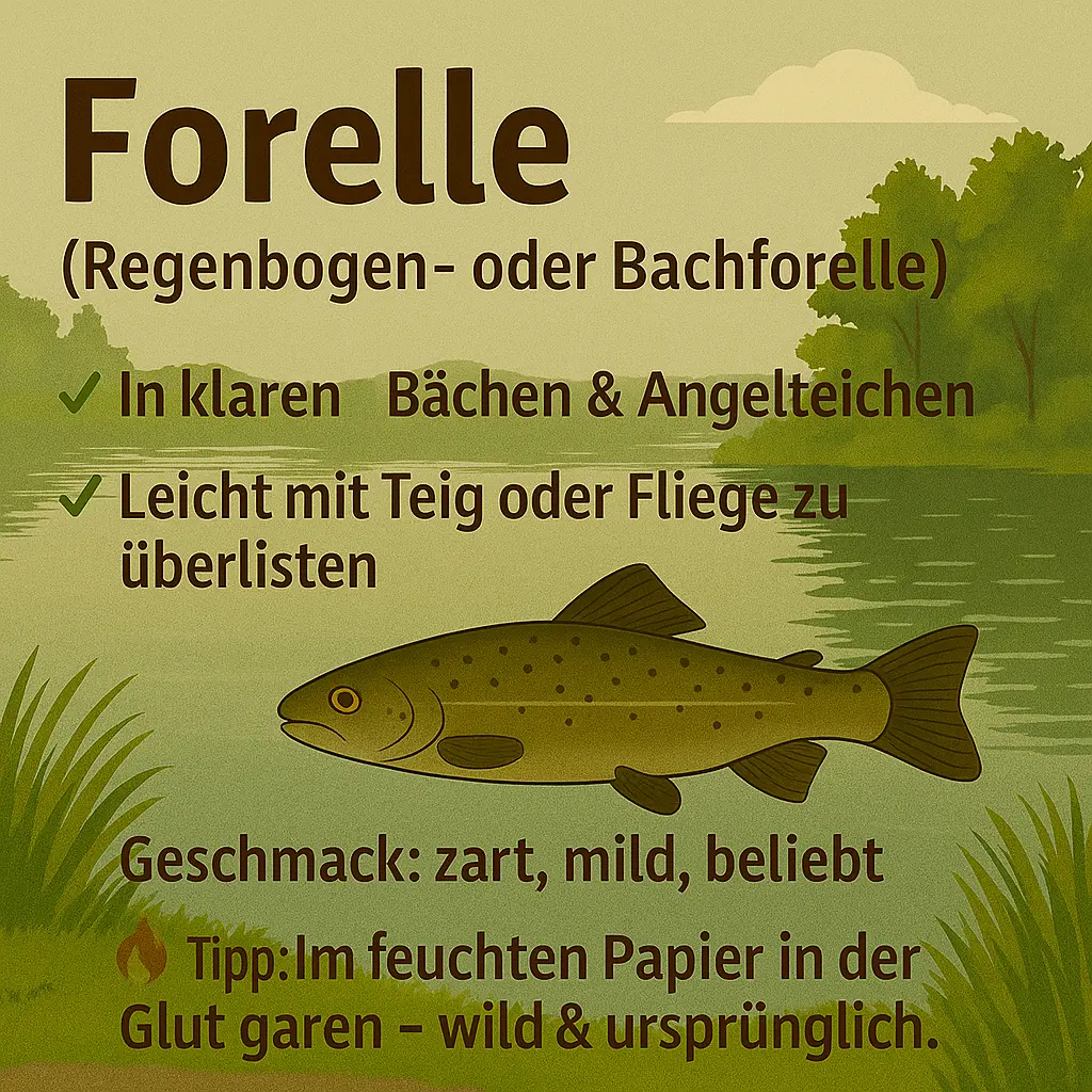 Forelle in klarem Wasser – beliebter Fisch mit feinem Geschmack.