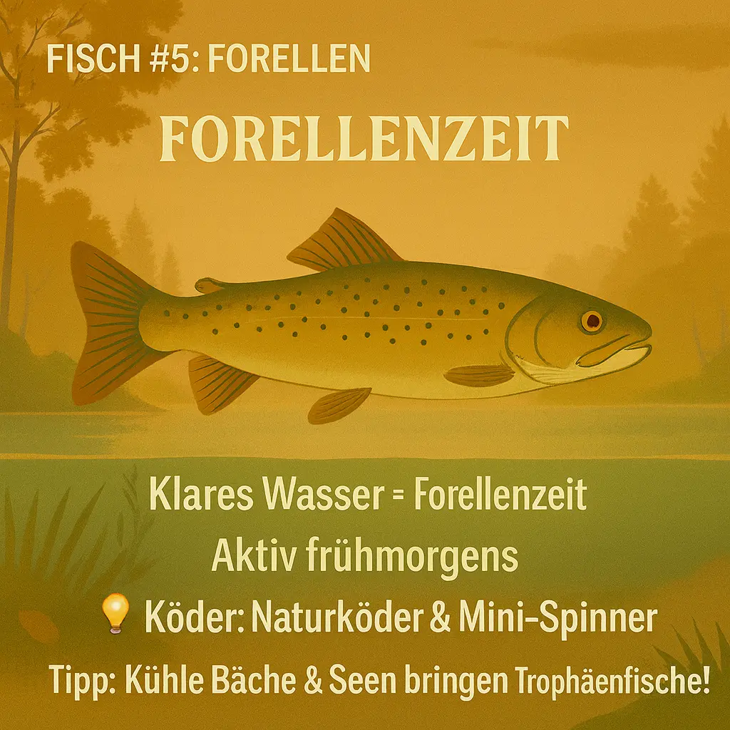 Forelle im klaren Gebirgssee – Symbol für Herbstangeln.