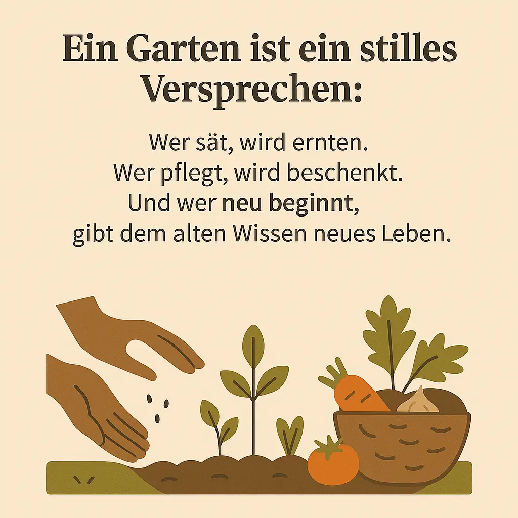 Kleine Töpfe mit Basilikum, Tomaten und Pflanzschalen – Symbol für Neuanfang im Garten.