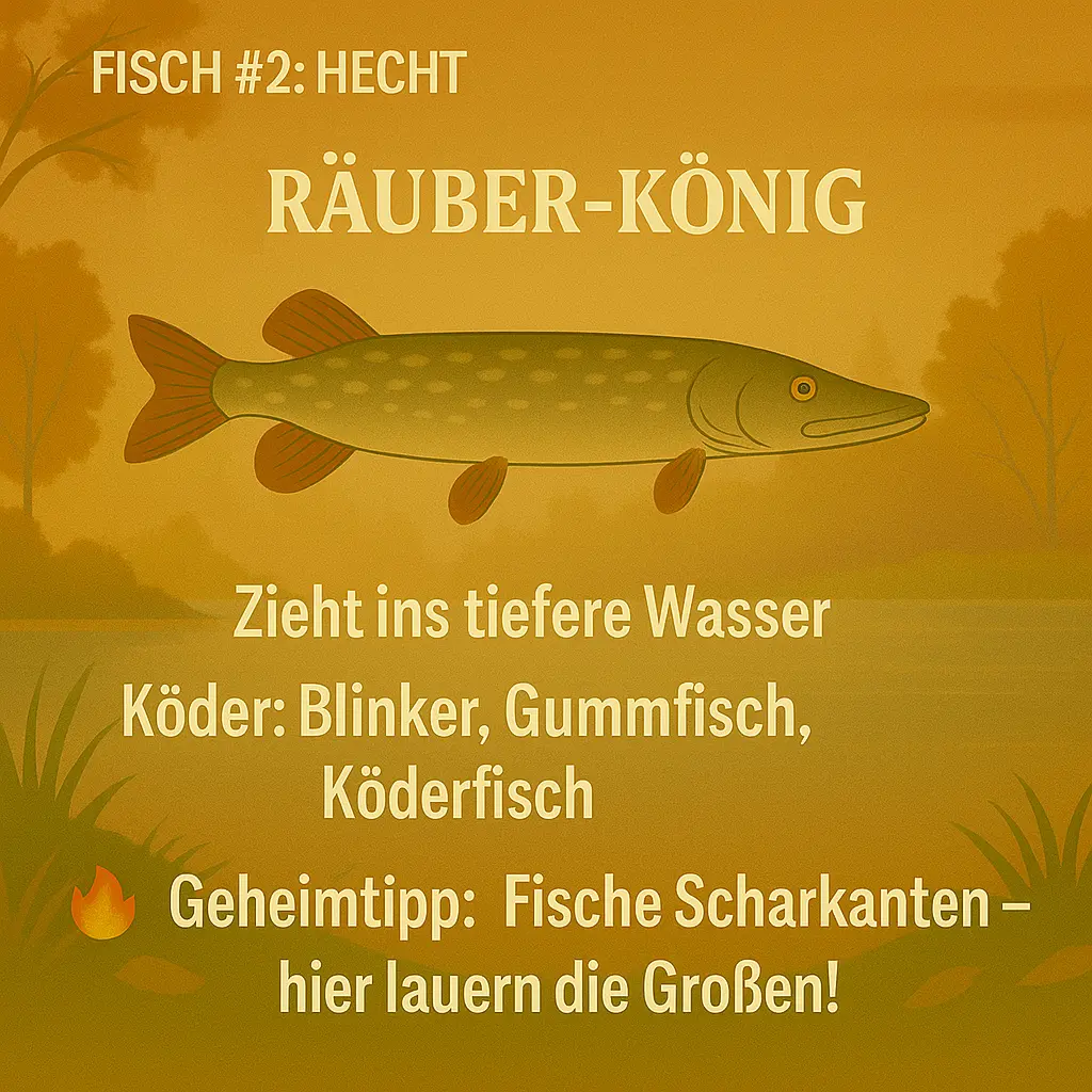 Hecht im See – Raubfischjagd im Herbst.