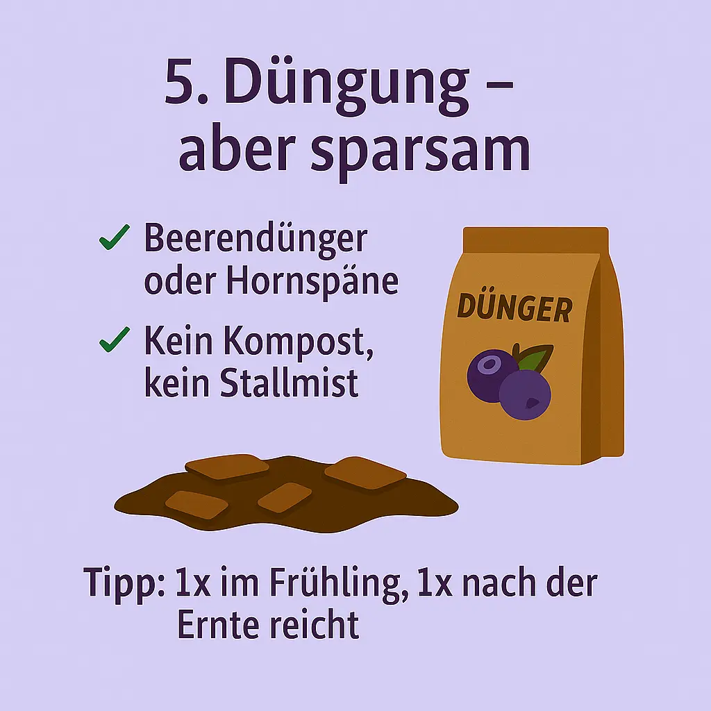 Heidelbeer-Dünger und Erde – Symbol für nährstoffarme Pflege.