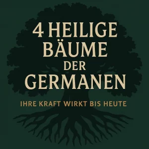 Silhouette eines großen Baumes mit Wurzeln – Symbol germanischer Baumkultur.