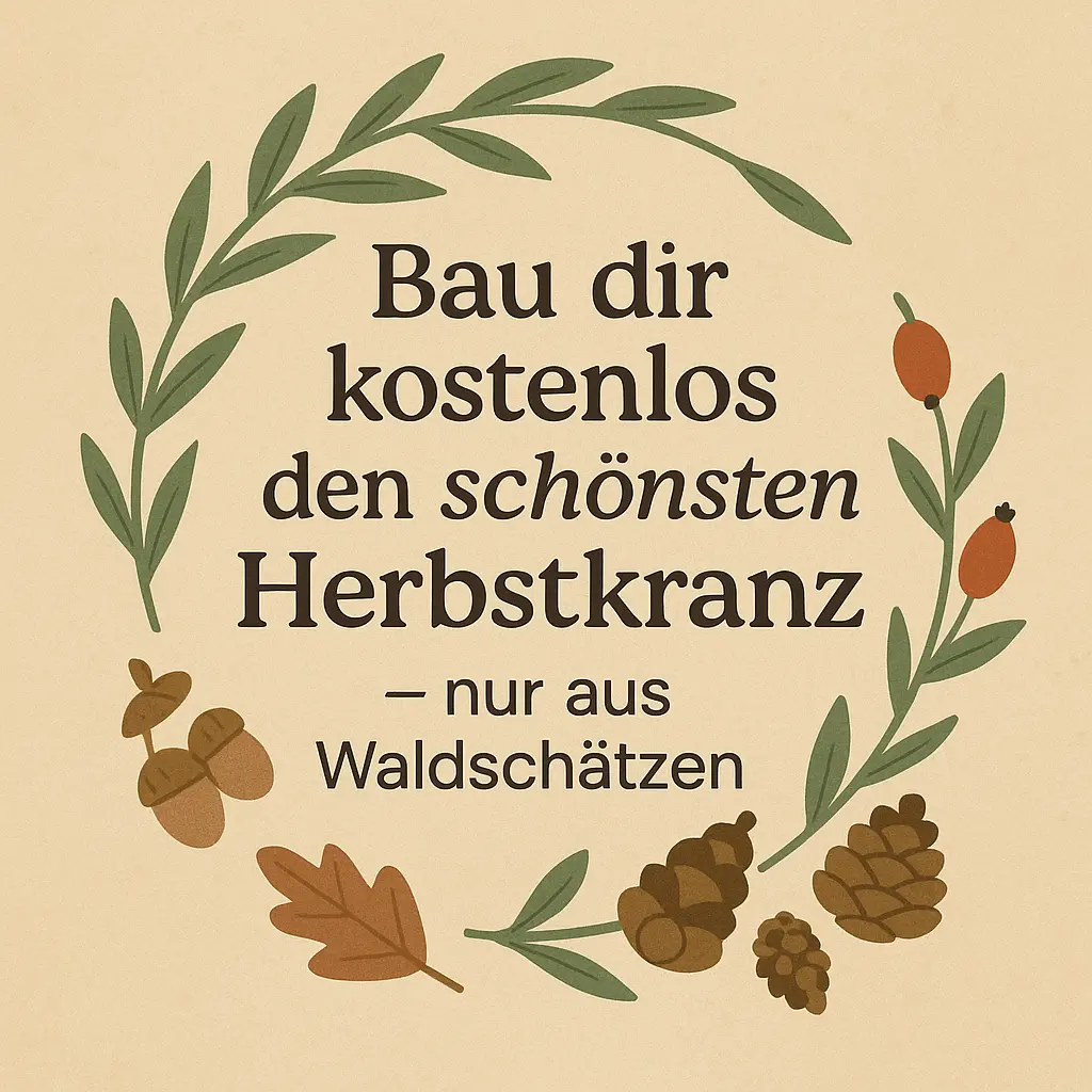 Herbstkranz selber machen aus Zweigen, Zapfen, Hagebutten und Blättern – DIY-Idee aus Naturmaterialien.