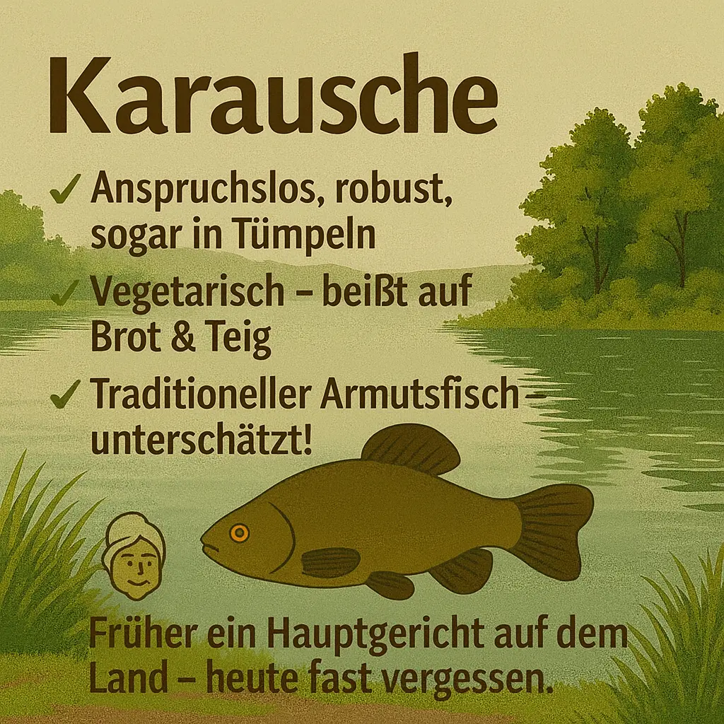 Karausche, traditioneller Fisch für Selbstversorger – robust und genügsam.