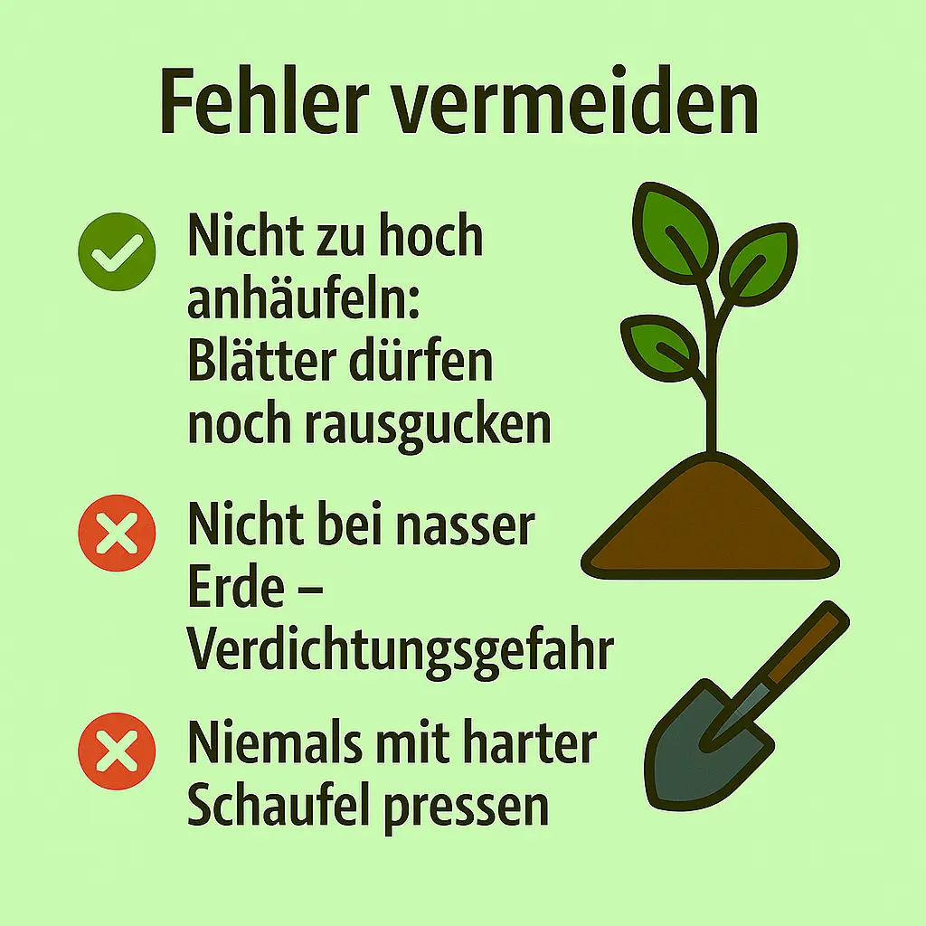 Typische Fehler beim Anhäufeln von Kartoffeln vermeiden.