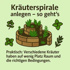 Kräuterspirale mit verschiedenen Kräutern – platzsparendes Beet für Garten und Balkon