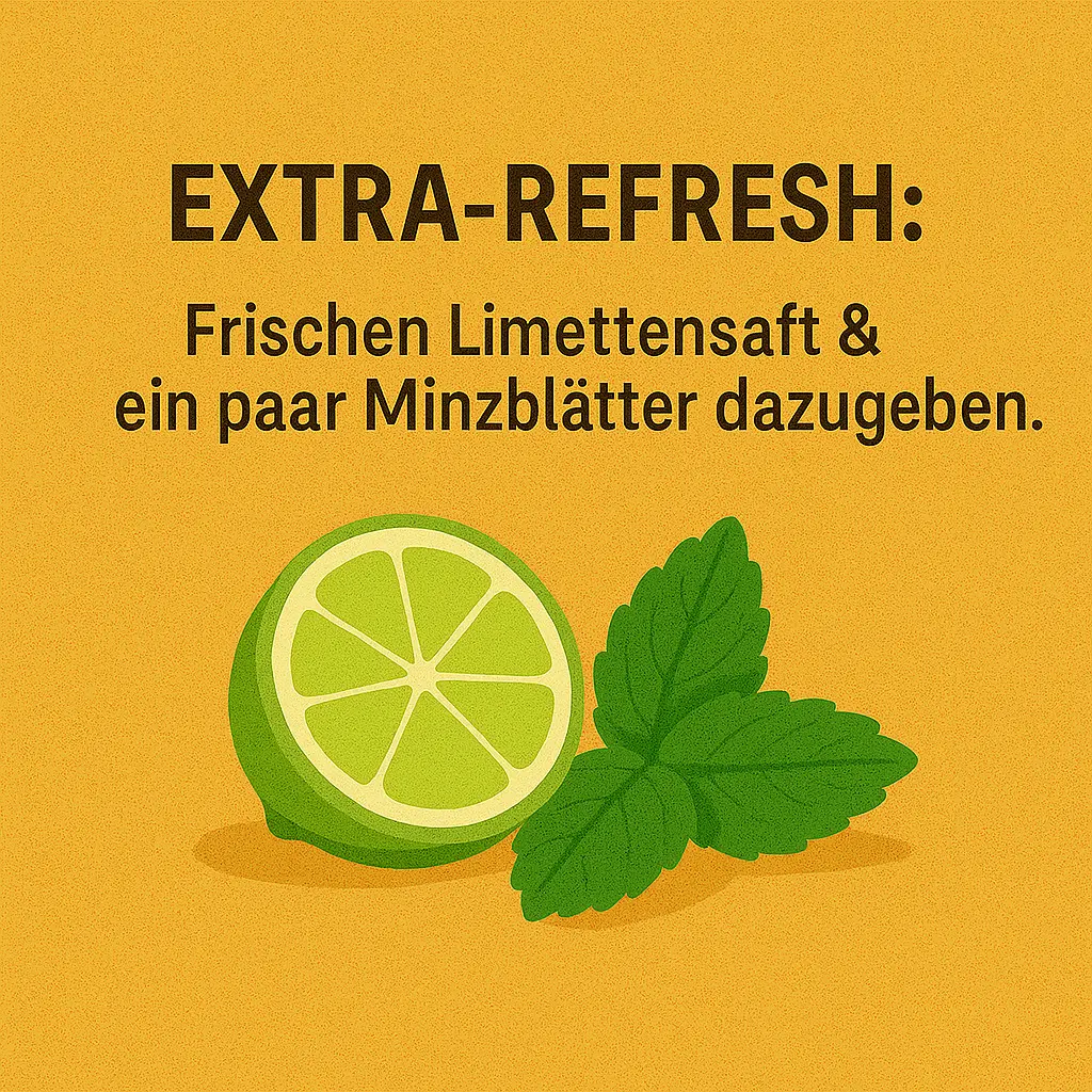 Limettenhälfte mit frischer Minze – natürliche Ergänzung für Wassermelonen-Slush.
