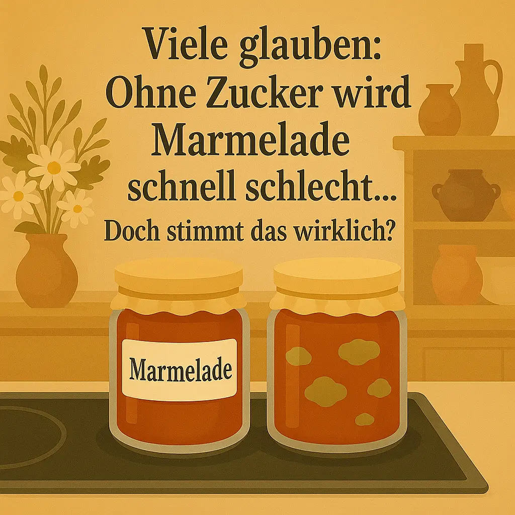 Zwei Marmeladengläser – eines frisch, eines verdorben.