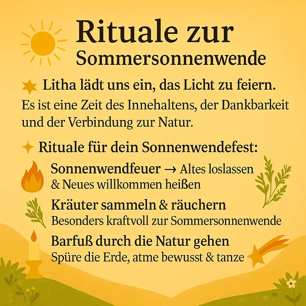 Sonne, Kräuter, Feuer und Kerze – inspiriert von alten Bräuchen zur Sommersonnenwende.