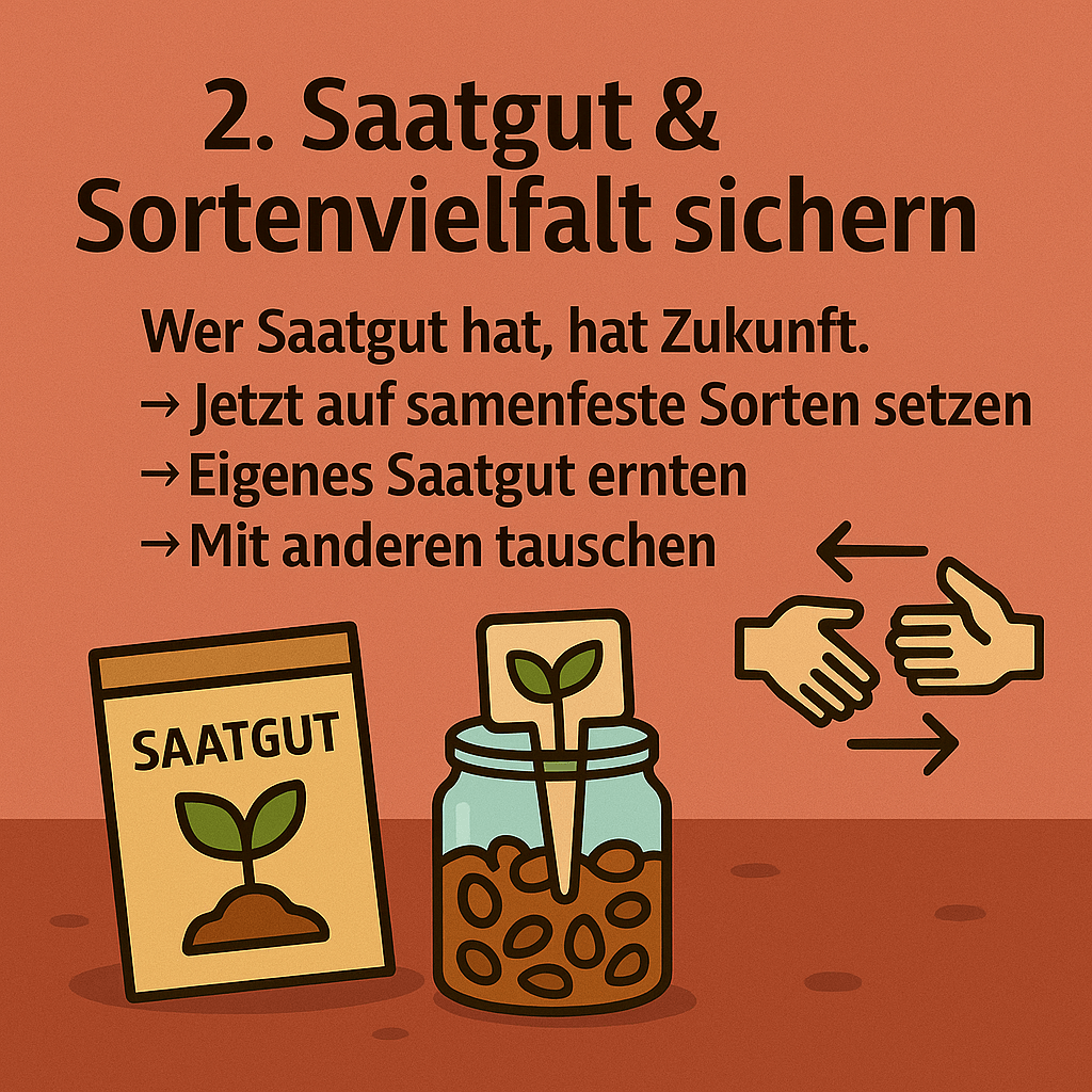 Samen und Gläser mit Pflanzgut – Hinweis auf Sortenvielfalt und Saatguttausch