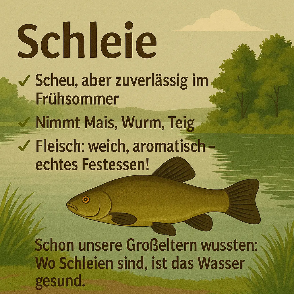 Schleie im Wasser – früheres Festessen aus heimischen Teichen.