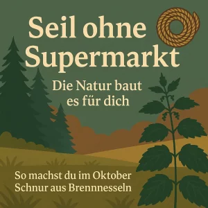 Brennnesselseil in waldiger Landschaft.