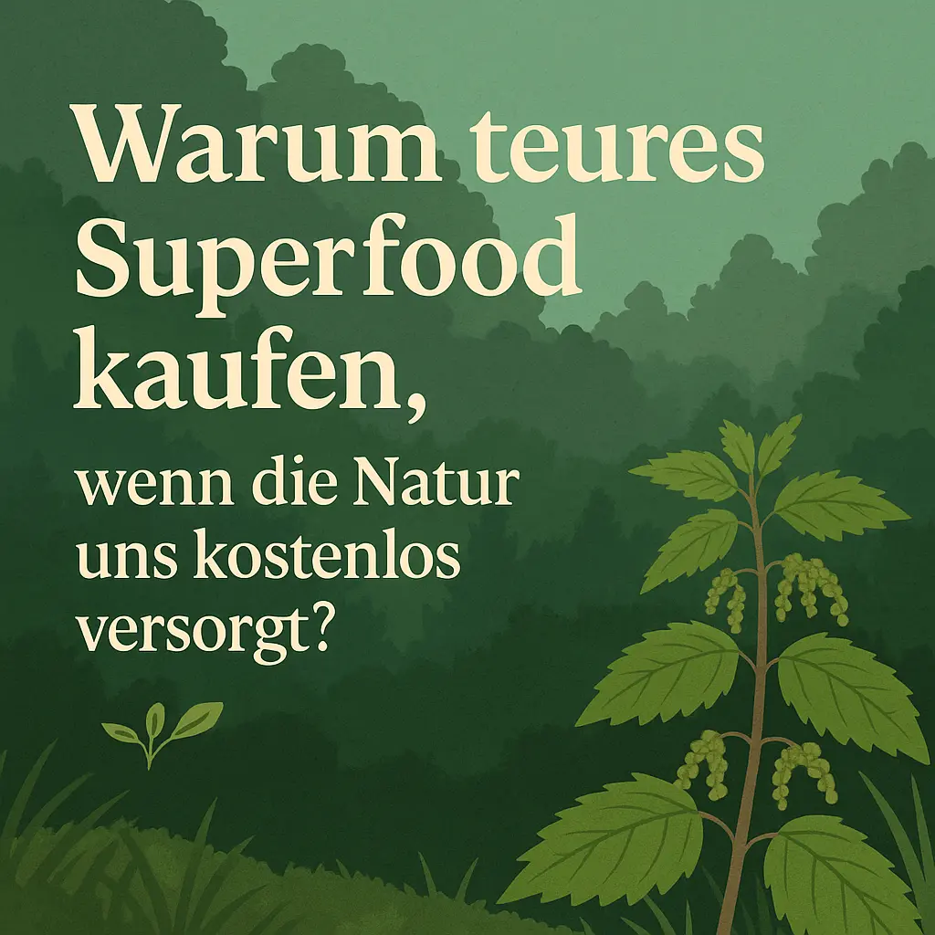 Brennnessel in waldgrüner Landschaft – natürliche Alternative zu importiertem Superfood.