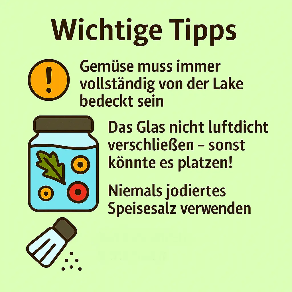 Hinweise zum sicheren Fermentieren von Gemüse.