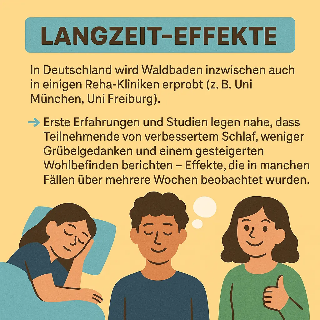 Menschen schlafen und lächeln entspannt nach Waldbaden-Erfahrungen.