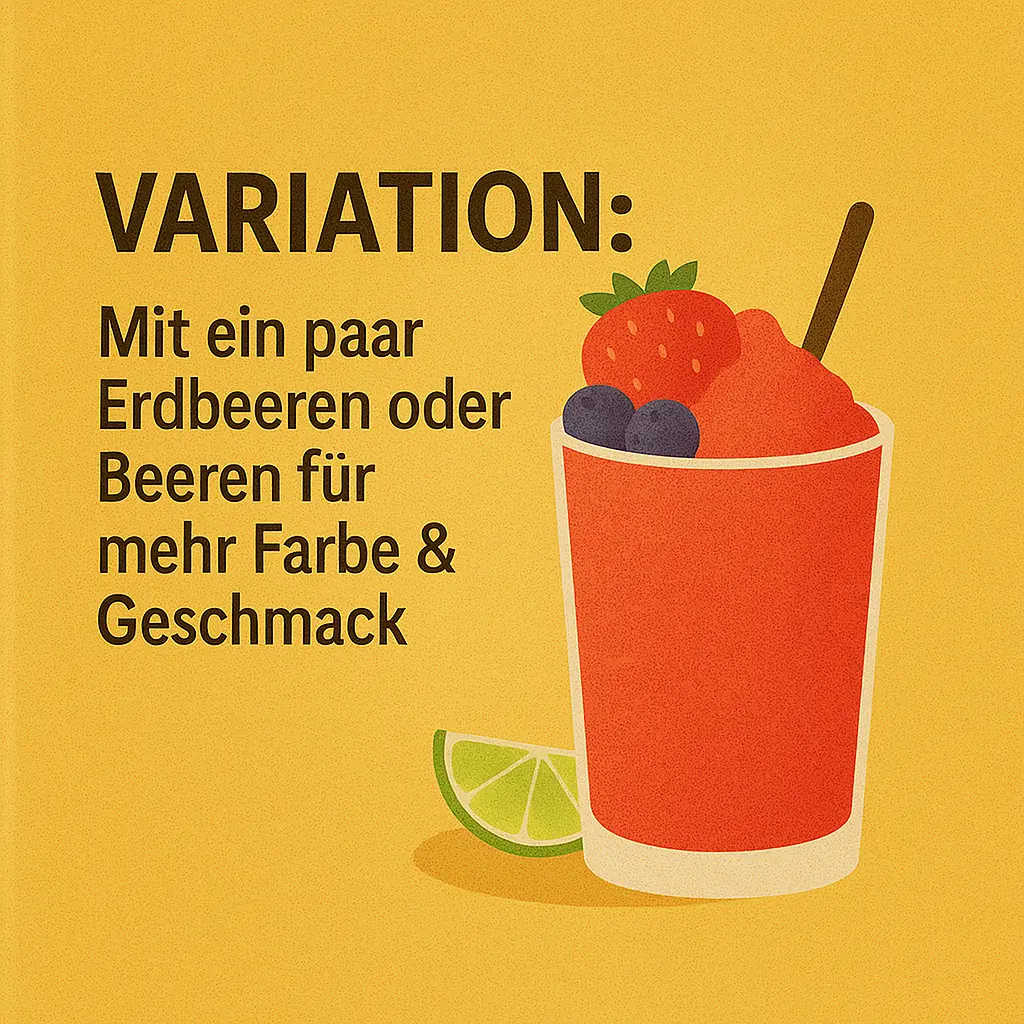 Wassermelonen-Slush mit Erdbeeren und Blaubeeren – sommerliche Variation.