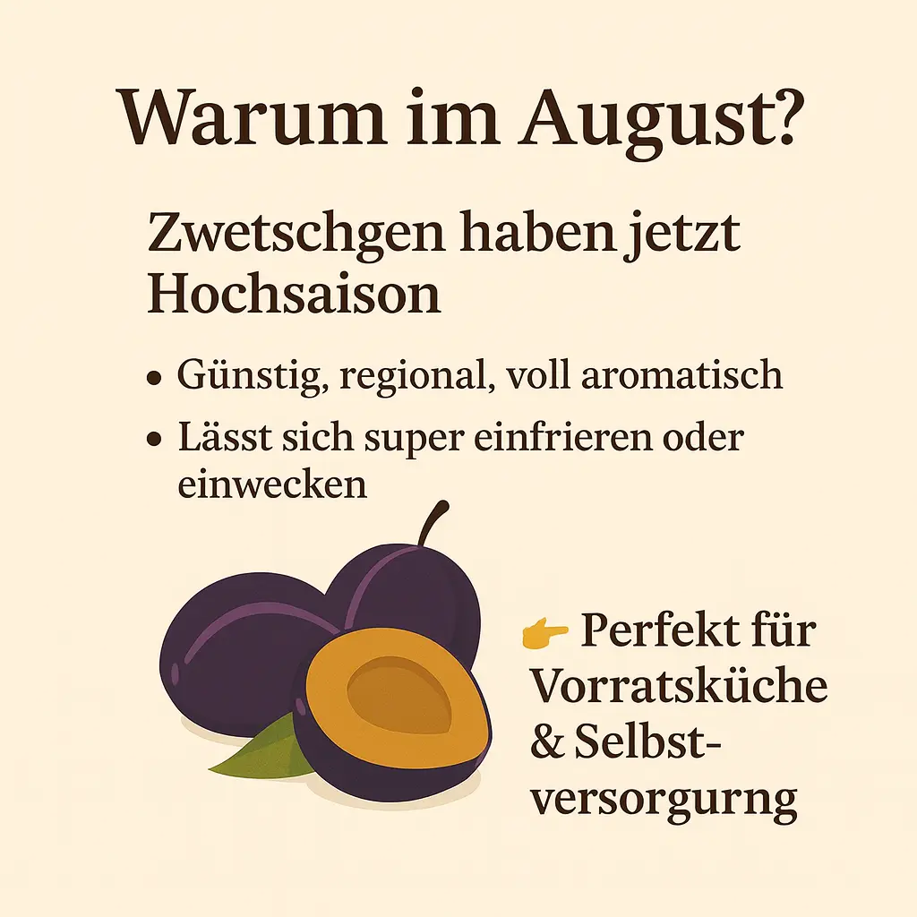Halbierte Zwetschgen im August – ideal für Kuchen, Marmelade oder Vorratshaltung.