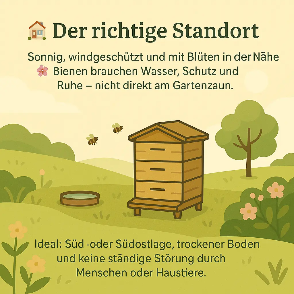 Richtiger Standort für einen Bienenstock im Garten