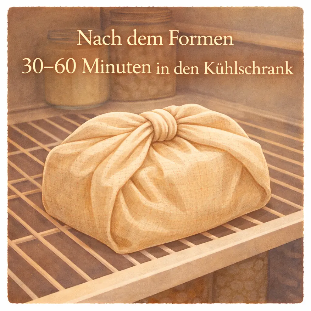 Selbstgemachte Butter im Kühlschrank