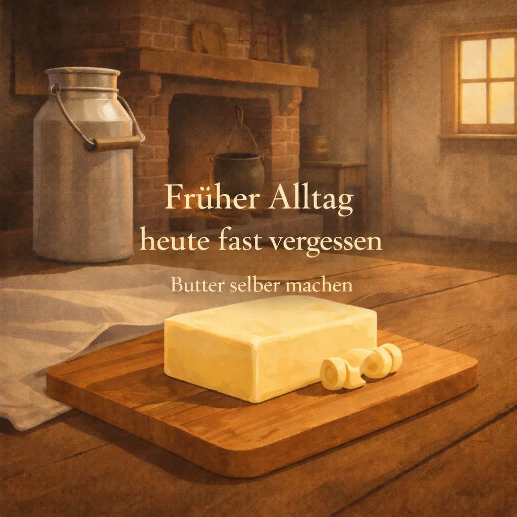 Butter selber machen wie früher auf dem Holzbrett
