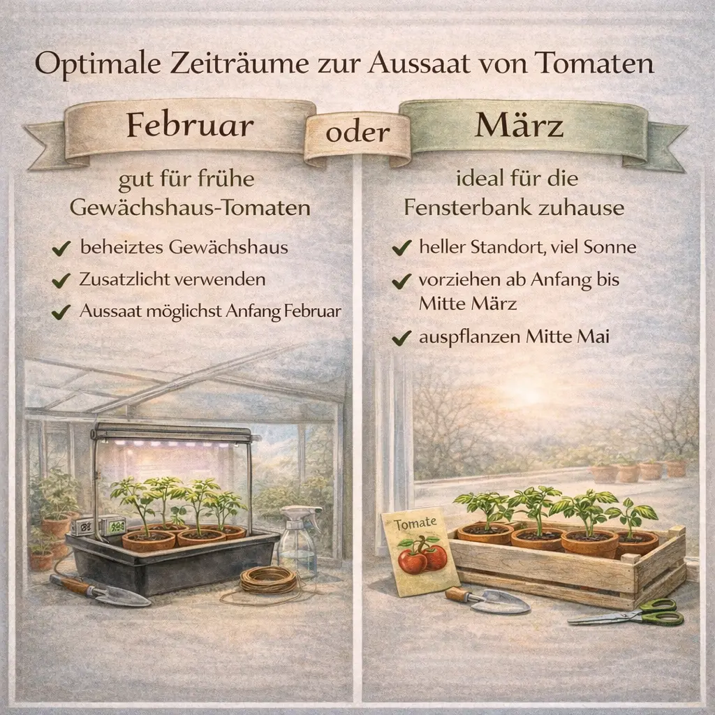 Vergleich Tomatenaussaat Februar und März