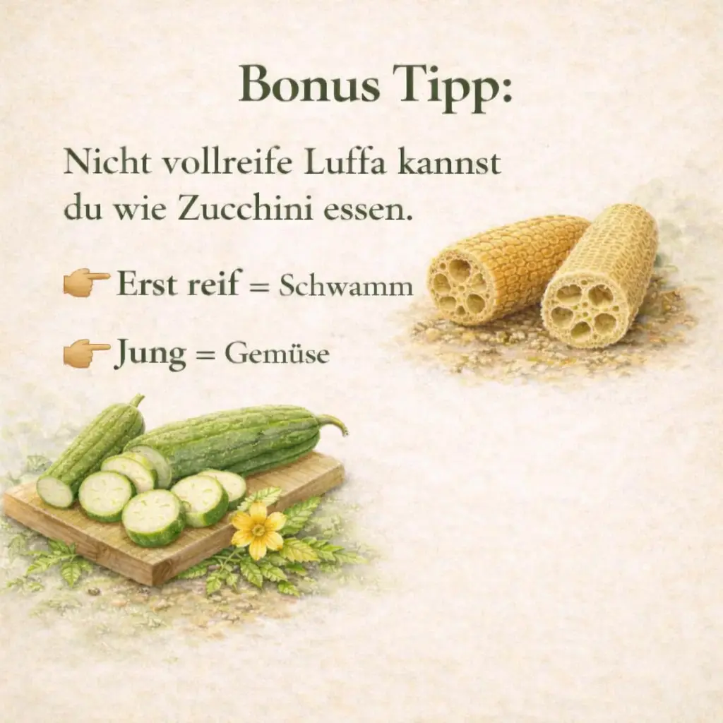 Junge Luffa Frucht in Scheiben geschnitten als Gemüse