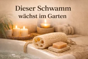 Luffa anbauen, natürlicher Schwamm aus dem eigenen Garten im Badezimmer