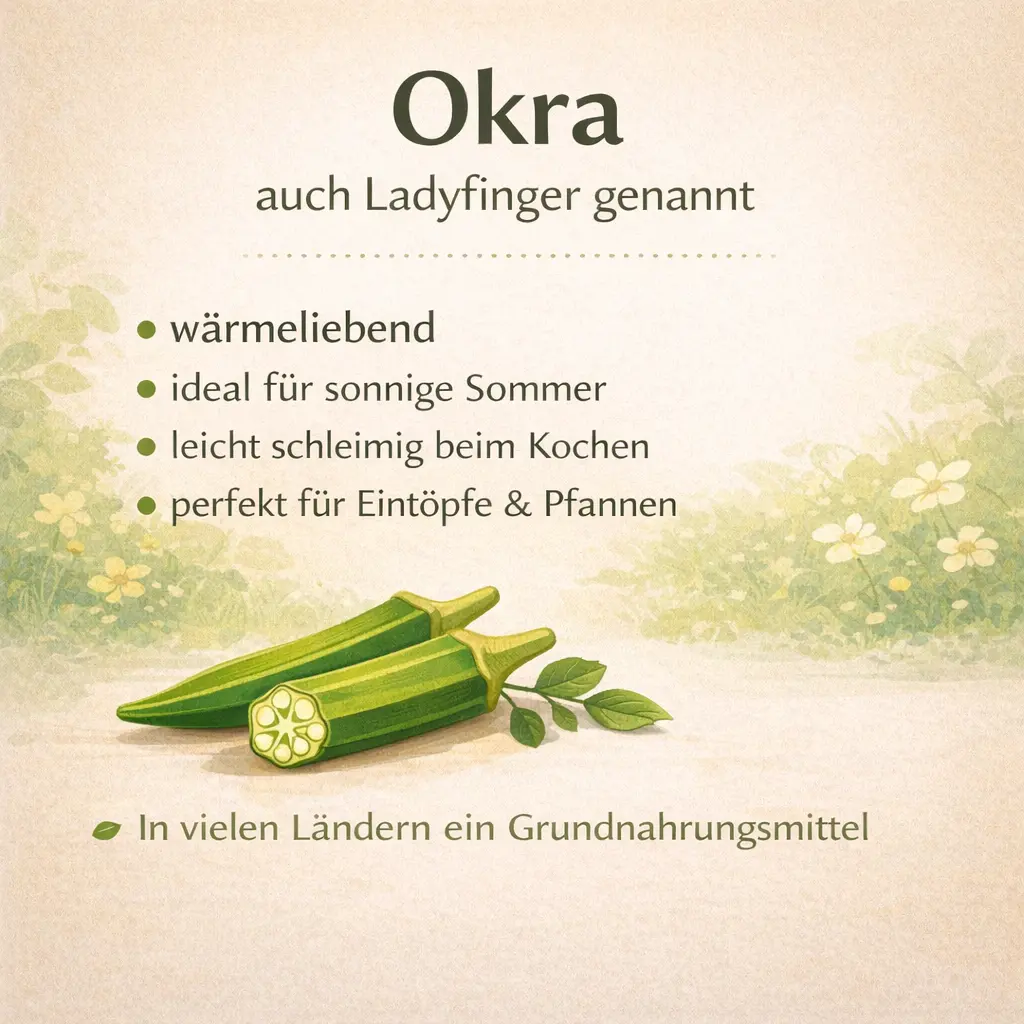 Okra im Garten anbauen bei warmem sonnigem Standort