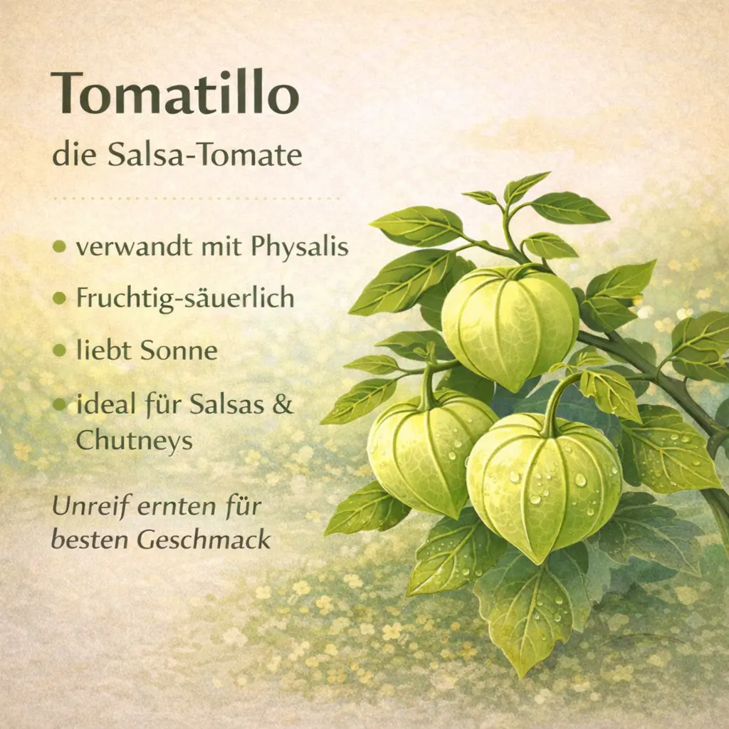Tomatillo-Pflanze mit grünen Früchten im Garten