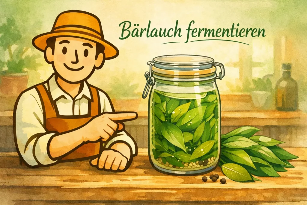 Bärlauch fermentieren im Glas Anleitung Selbstversorgung