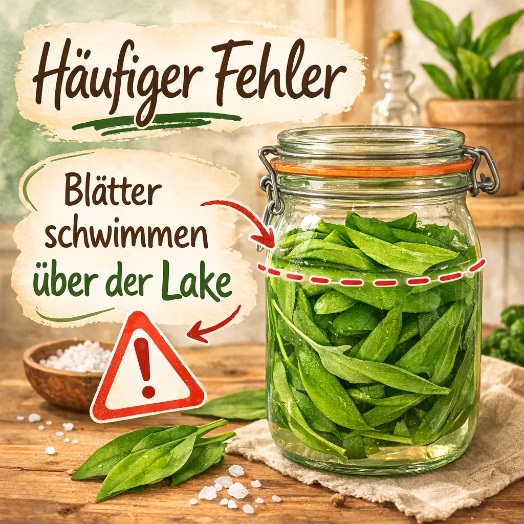 Fehler beim Bärlauch fermentieren Blätter schwimmen oben