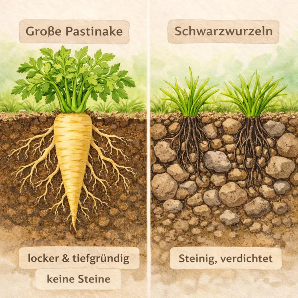 lockerer Boden vs steiniger Boden Wurzelgemüse