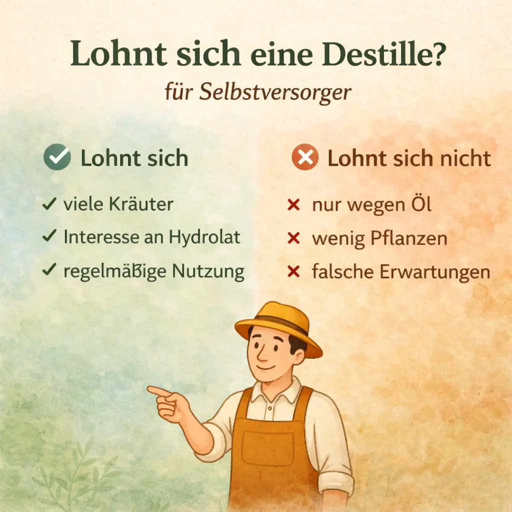 Wann sich eine Destille für Selbstversorger lohnt und wann nicht