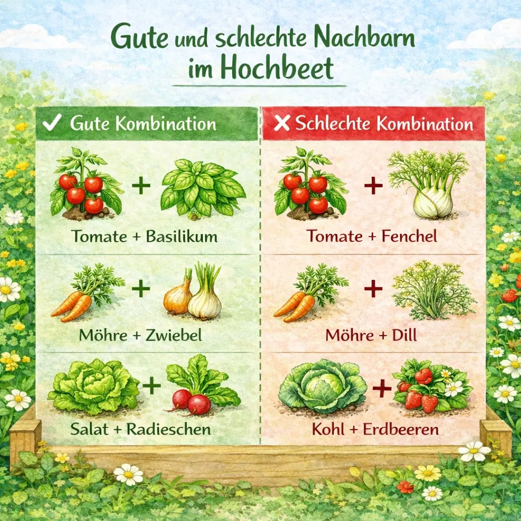 Gute und schlechte Nachbarn in der Hochbeet Mischkultur