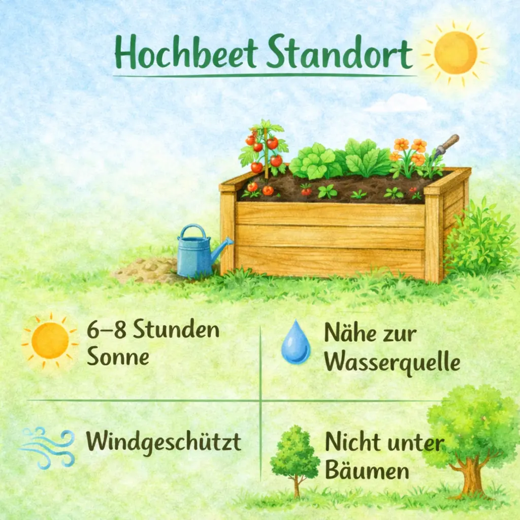 Idealer Standort für ein Hochbeet im Garten