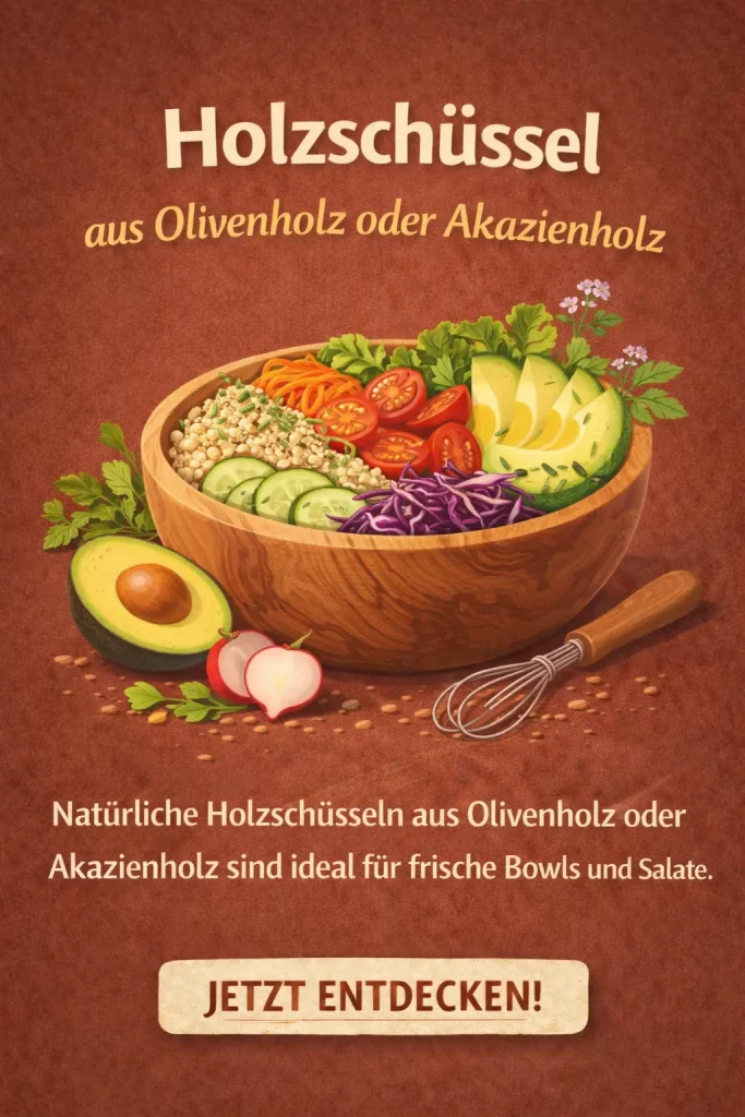 Holzschale aus Olivenholz für Frühlingsbowl