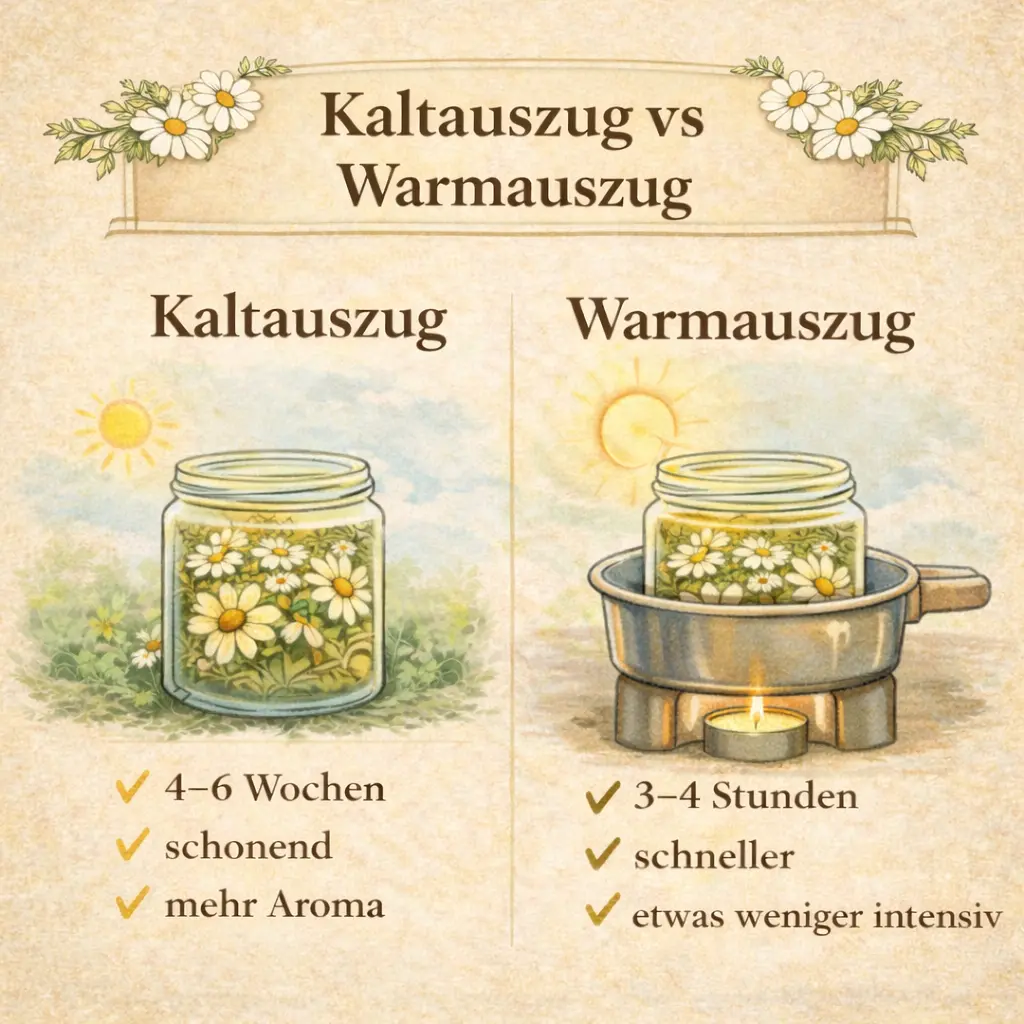 Vergleich Kaltauszug und Warmauszug bei Salbenherstellung