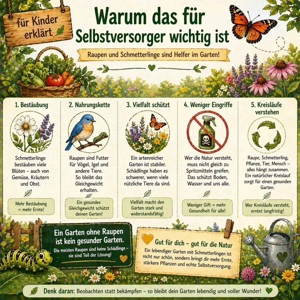 Warum Raupen und Schmetterlinge wichtig für Bestäubung und einen gesunden Garten sind