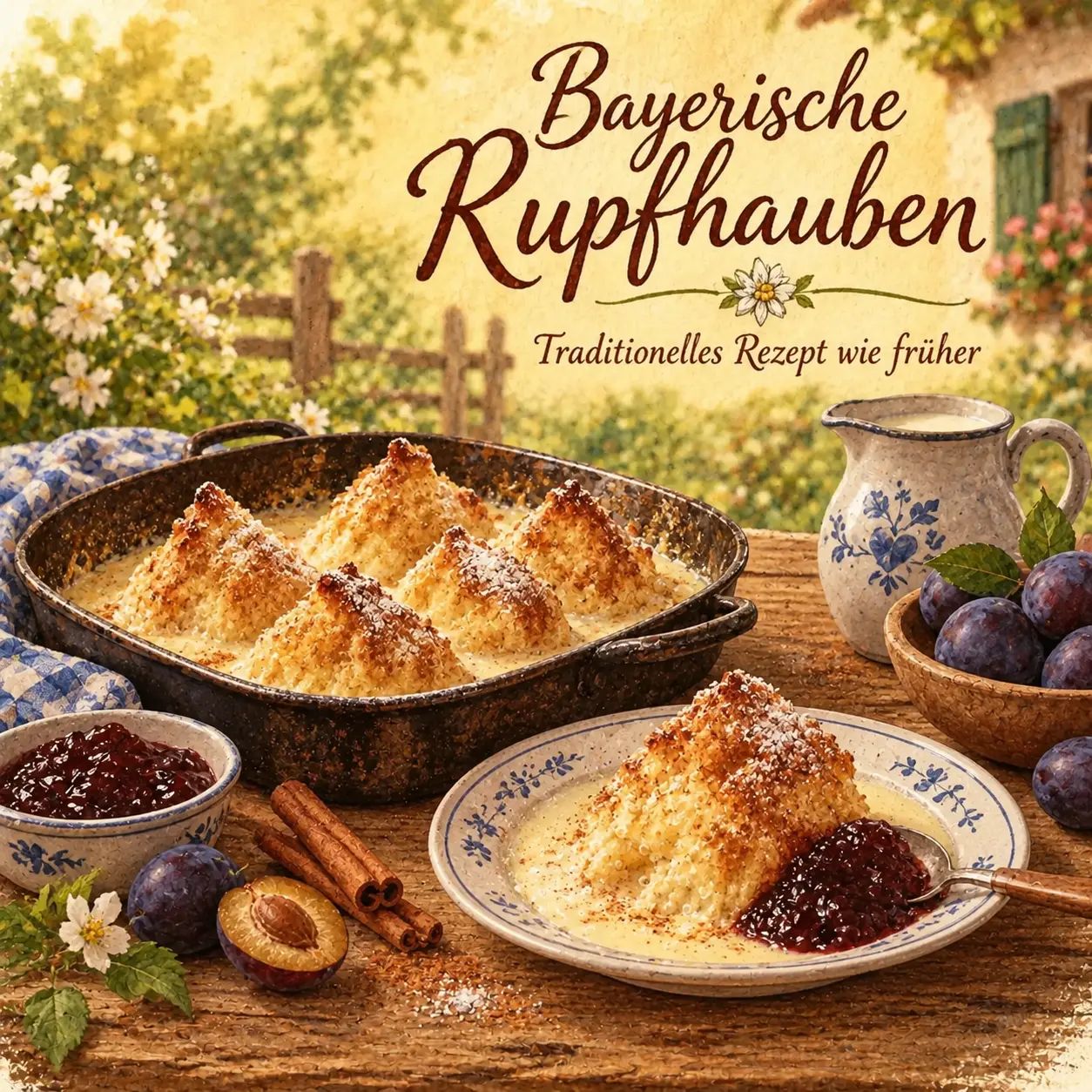 Traditionelle bayerische Rupfhauben